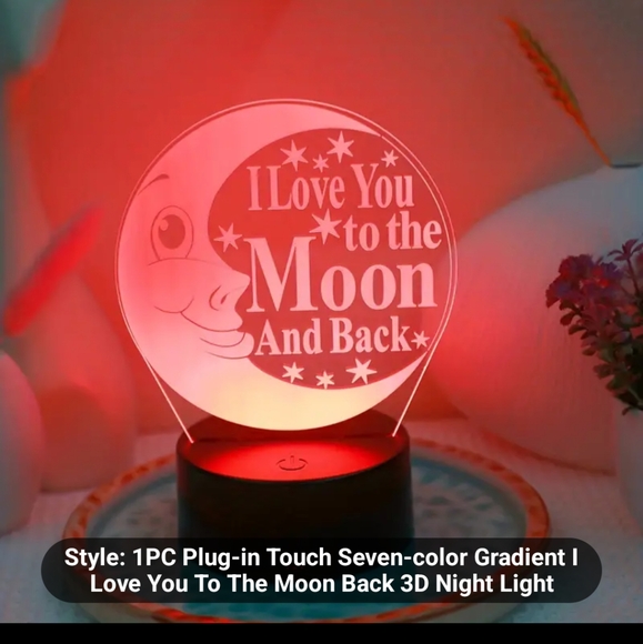 Touch sensitive 7 color love you to the moon and back 3D night light NIB - Picture 5 of 7